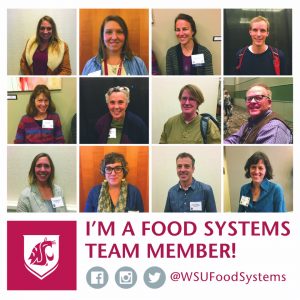 Food Systems Team collage with the text I'm a food systems team members @wsufoodsystems
